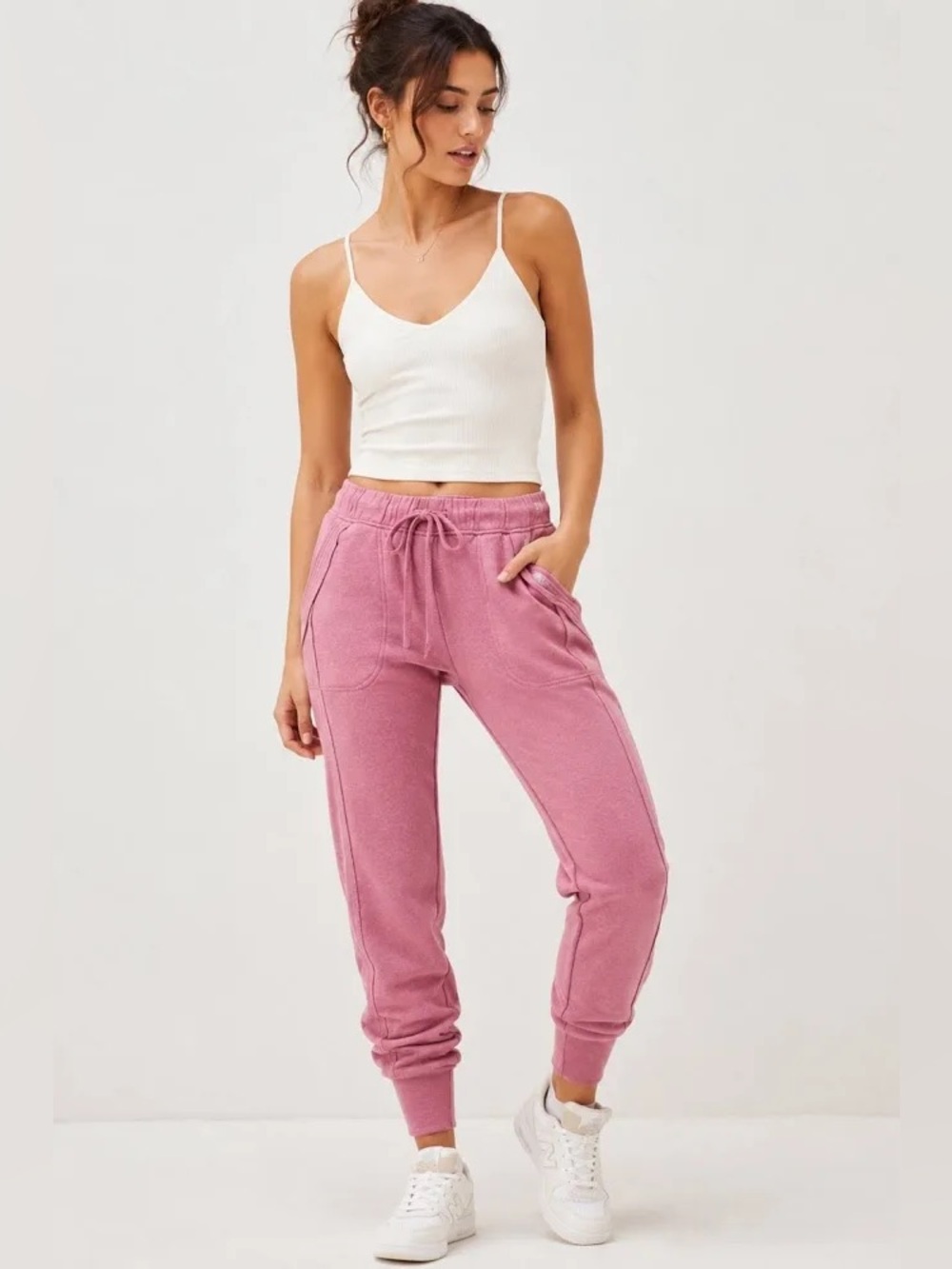 Free People Work It Out Joggers Pink Astor Size Small